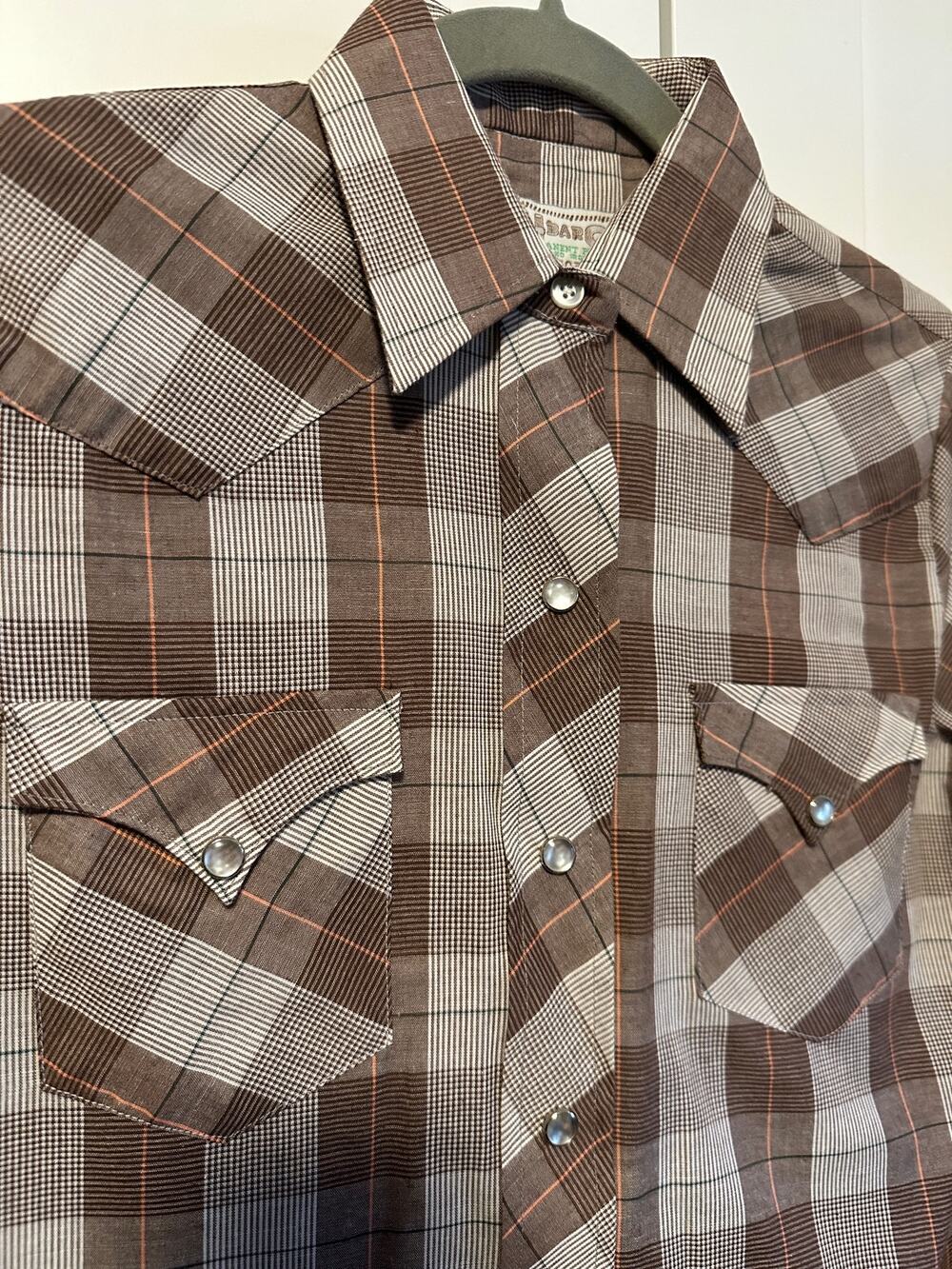 140. Vintage H Bar C Ranchwear top; plaid; Size Small